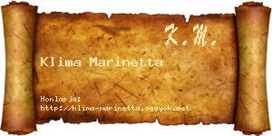 Klima Marinetta névjegykártya